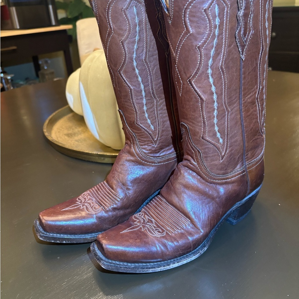 Lucchese Brown Heeled Boots - Picture 3 of 16